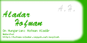 aladar hofman business card